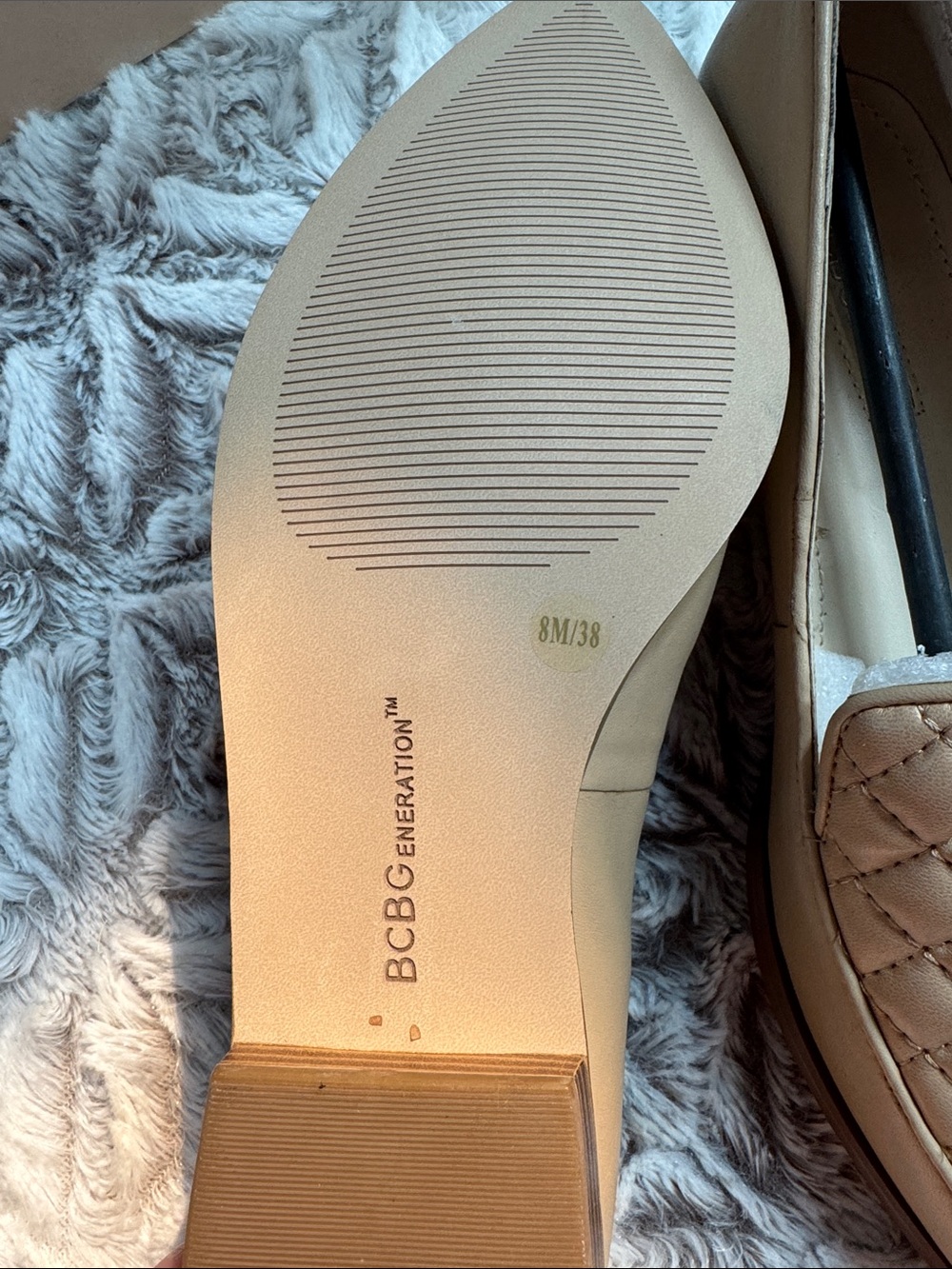 BCBGeneration Quilted Pointed-Toe Loafers in Tan - Picture 3 of 3
